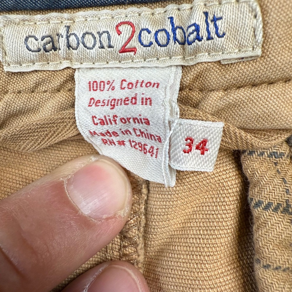 Carbon2Cobalt Mens Tan Canvas Utility Pants Size 34 Casual Workwear - Picture 3 of 7